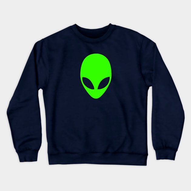 Alien Head Crewneck Sweatshirt by GreenGuyTeesStore